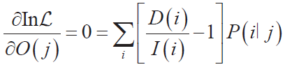 最大似然解出现在ζ对O( j)的所有偏导数为零的地方